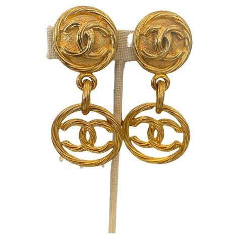 chanel clip on dangle earrings